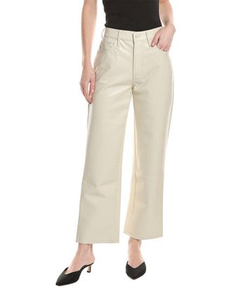 Mother The Rambler Zip Leather Ivory Jean