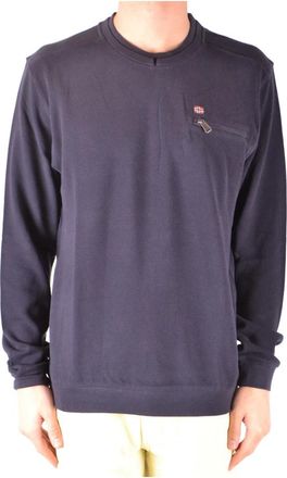 Napapijri Gebreide kleding - Heren - Blouses - Blauw - 2XL - Katoen - Overhemden