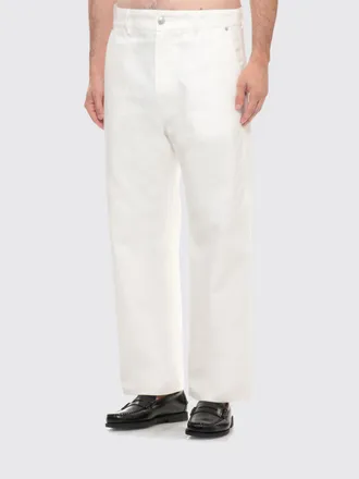 Moschino Straight Fit Denim Jeans with Applied Velcro Patches