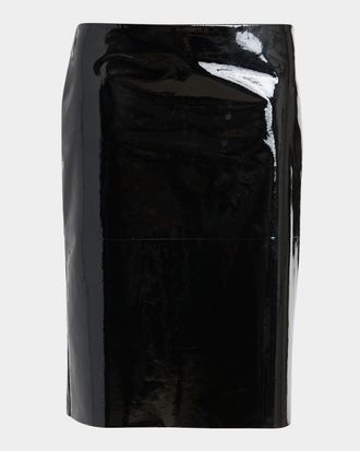 Ferragamo Patent Leather Pencil Skirt