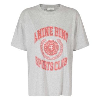 Anine Bing Camiseta Cade Collegiate - Tops - Mujer - Gris - S