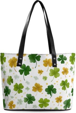 Generic Stpatricks Day Ireland Clovers Tote Bags for Women Cute Shoulder Purses Handbags