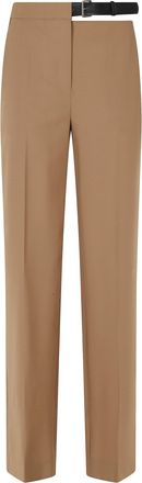 Semicouture Camel Debbie Tailored Adjustable Belt Polyester-Blend Pants