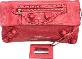 Balenciaga Pre-owned Clutches, female, Pink, Size: ONE SIZE Pre-owned Classic Lambskin Clutch Bag