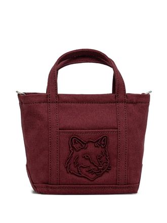Maison Kitsun&eacute; mini Fox Head tote bag - women - Cotton - OS - Red