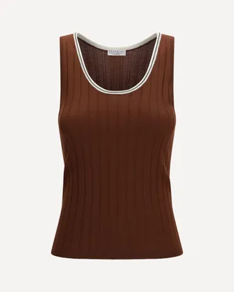 Brunello Cucinelli Ribbed jersey Top Female XS