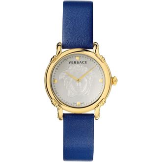 Versace Safety-Pin Design Horloge - Dames - Accessoires - Blauw - Maat: ONE Size