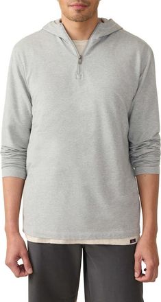 Faherty Movement Quarter Zip Hoodie in Rock Grey Feeder at Nordstrom Rack, Size Xx-Large