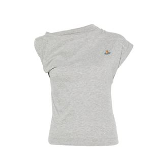 Vivienne Westwood Hebo Orb-embroidered Draped-design T-shirt