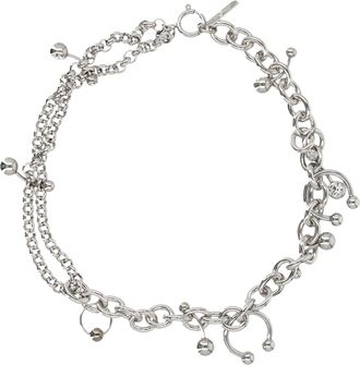 Justine Clenquet Holly Silver-Tone Multi-Charm Chain Layered Necklace