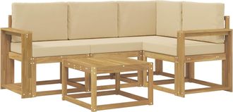 vidaXL Conjunto De Sof&aacute;s De Exterior 5 Uds. Y Beige Vidaxl