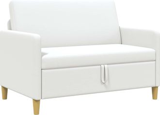 vidaXL Sof&aacute; Con Almacenamiento Blanco 122 X 78 X 87 Cm Poli&eacute;ster Vidaxl