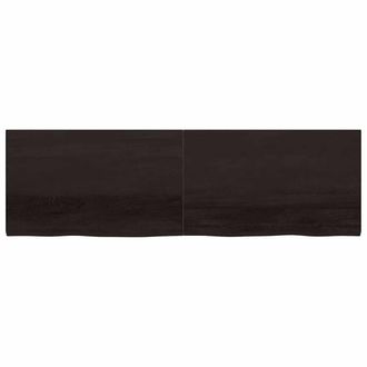 Berkfield Home Table Top Dark Grey 200x60x(2-4) cm Treated Solid Wood Oak