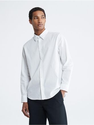 Calvin Klein Mens Long Sleeve Oversized Button Down Shirt - White - XXL