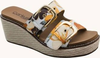 Corkys Footwear Womens Manifest Wedge Sandal In Natural Hibiscus