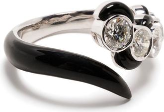 Nikos Koulis 18K White Gold Oui Diamond Ring - Womens - Diamond/18kt White Gold