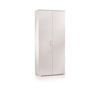 Terraneo Webmarketpoint - Mueble Con Doble Puerta Y Cuatro Estantes Regulables, Blanco Ante Leizu