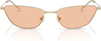 Emporio Armani Cat-eye Zonnebril - unisex - Zonnebrillen - Geel - 55 MM - Leer - Accessoires