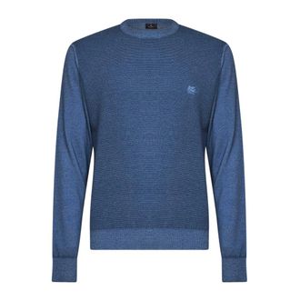 Etro Heren, Truien, Blauw, Maat: L Wol