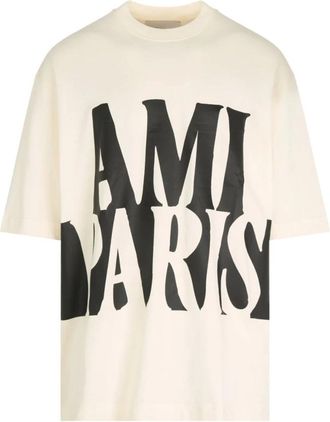 Ami Oversize T-Shirt - male - Ami Paris - T-Shirts - Beige - XS - Tops