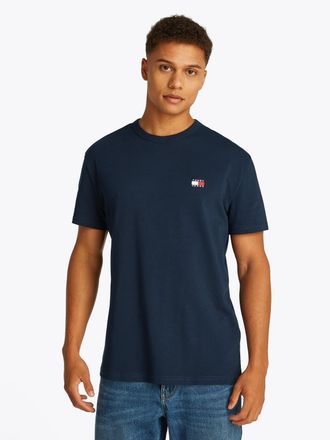 Tommy Jeans T-Shirt TOMMY JEANS TJM REG BADGE TEE EXT, Herren, Gr. XXL, blau (schwarz night navy), Single Jersey, Obermaterial: 100% Baumwolle, Basic, regular fit