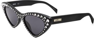 Moschino Womens 52 mm Black Sunglasses
