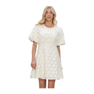 Freebird by Steven Dottie Wv-3D-Voile-Flower-26-1 Jurk - Dames - Jurken - Wit - Maat: XL Voile