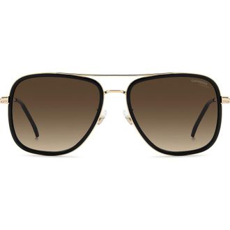 Carrera 58mm Gradient Pilot Sunglasses in Black White/Brown Sf at Nordstrom
