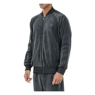 adidas Velours Rits Sweatshirt - Heren - Outdoorjassen - Zwart - 2XL - Katoen - Fitness