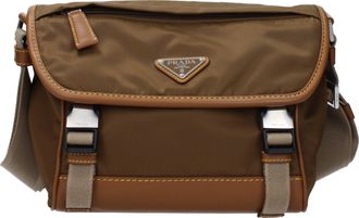 Prada Uomos Borse a tracolla in tessuto marrone/sughero