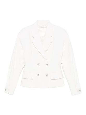 Alessandra Rich crystal-embellished double-breasted jacket - women - Polyamide/Virgin Wool/Elastane/Viscose - 40 - White