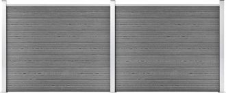 vidaXL Set De Panel De Valla Wpc Gris 353x146 Cm Vidaxl