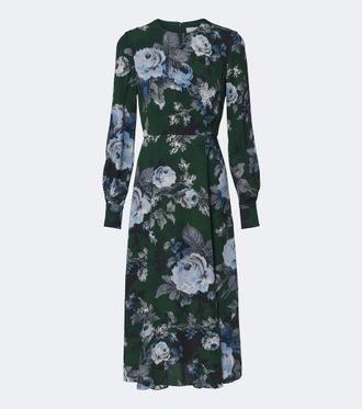 Erdem Floral cr&ecirc;pe midi dress