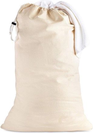 No Brand Bolsa De Lavander&iacute;a Extragrande Y Resistente De Algod&oacute;n - Color Blanco Roto - Muy Duradera - Con Cierre De Cord&oacute;n - Lavable A M&aacute;quina Y Reutilizable -