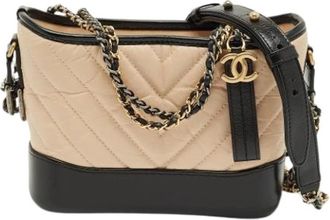 Chanel Pre-owned Leather Bucket Bag - Dames - Vintage Tas - Beige - ONE Size - Vintage