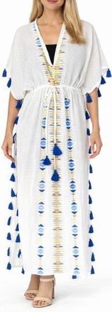 Ranee&rsquo;s Long Caftan Cover-Up in White at Nordstrom Rack