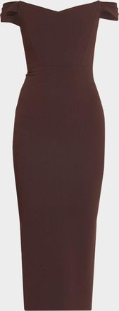 Alex Perry Off-Shoulder Dress in Stretch Crepe