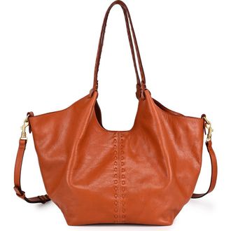 OLD TREND Magnolia Genuine Leather Handwoven Convertible Tote in Cognac at Nordstrom