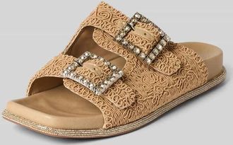Alma En Pena Sandalette mit Ziersteinbesatz in Sand, Gr&ouml;&szlig;e 38