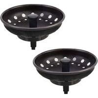 OEM Tap&oacute;n De Fregadero Americano De Cabeza Plana De Dos Piezas, Color Negro, De Acero Inoxidable, Colador De Fregadero, Accesorio De Desag&uuml;e Para Fregader