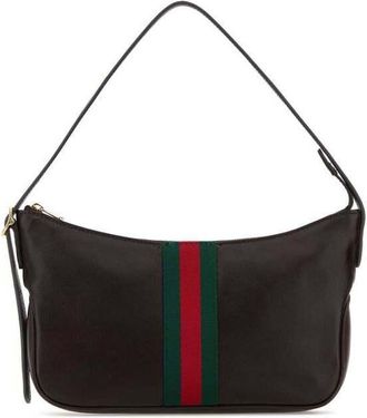 Gucci Dark Brown Leather Small Lunetta Shoulder Bag Joybrownvrv Borse A Mano