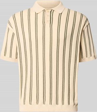 Redefined Rebel Regular Fit Strick-Poloshirt Modell POUL in Offwhite, Gr&ouml;&szlig;e XXL