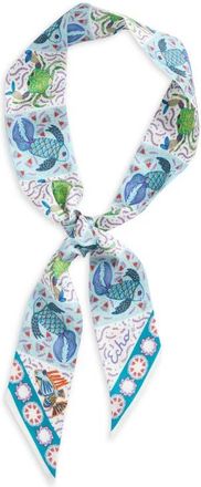 Echo Crabby Silk Ribbon Scarf in Turquoise at Nordstrom
