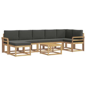 vidaXL Conjunto De Sof&aacute;s De Exterior 8 Pcs Blanco Y Antracita Vidaxl