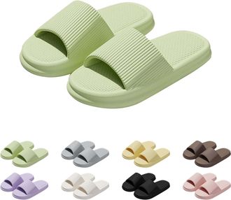 Generic Cloud Sliders for Women and Men Slippers Non-Slip Open Toe Slide Flip Flops Quick Drying Bathing with Thick Sole Sliders Bathroom Pillow Pool Shoes Fl