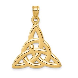 Diamond2Deal 14k Yellow Gold Polished Trinity Knot Pendant
