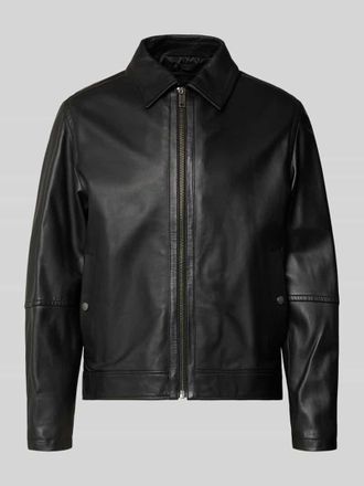Boss Orange by Hugo Boss BOSS Orange Regular Fit Lederjacke aus echtem Schafsleder Modell JOGEAR in Black, Gr&ouml;&szlig;e 46