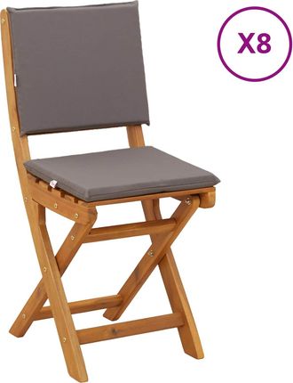 vidaXL Sillas Bistro De Exterior 8 Uds. Gris Oscuro Vidaxl