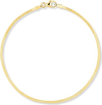 Bony Levy 14K Gold 1mm Herringbone Chain Bracelet in 14K Yellow Gold at Nordstrom, Size 7