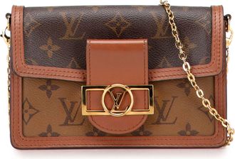 Louis Vuitton Womens Pre-owned Monogram Reverse Dauphine Wallet On Chain - Tan Textile - One Size